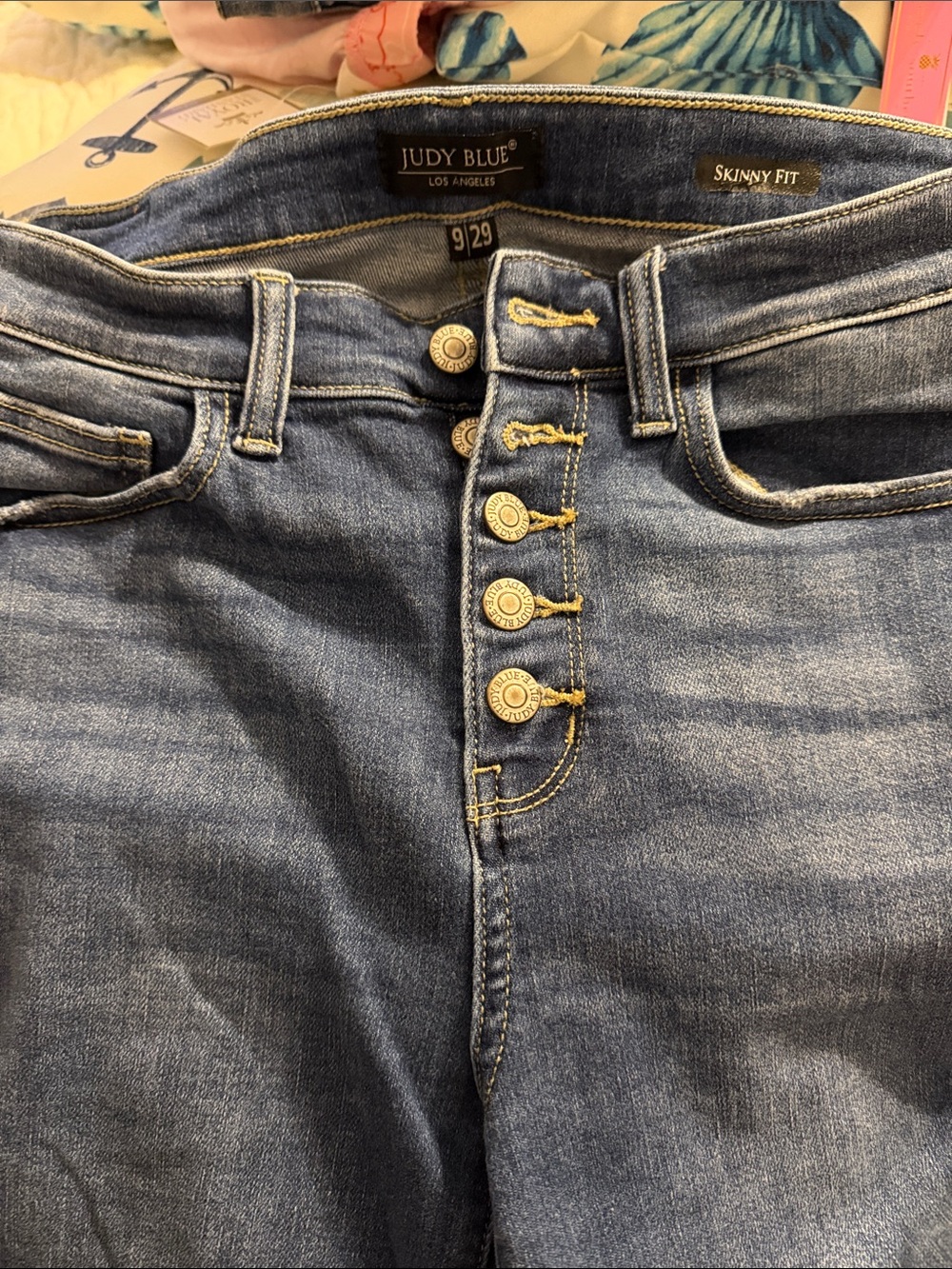 Judy Blue Medium Wash Skinny Jeans with Exposed Button Fly